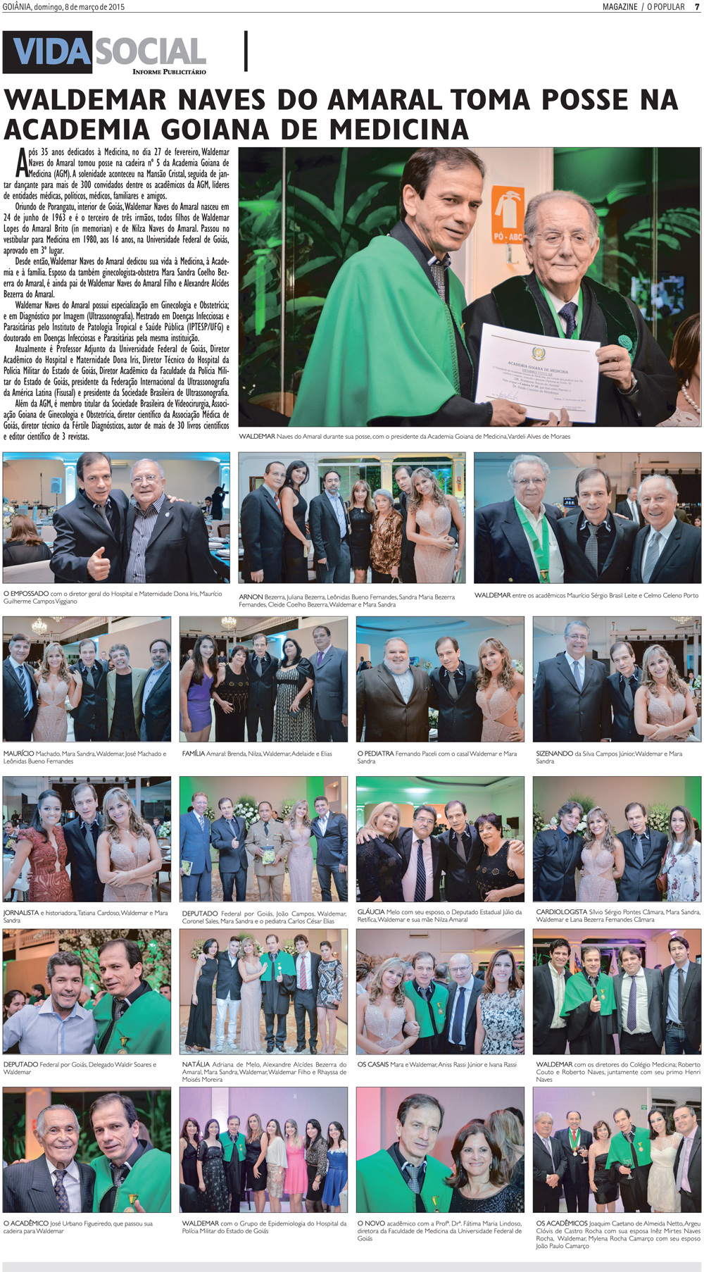 Waldemar Naves do Amaral toma posse na Academia Goiana de Medicina