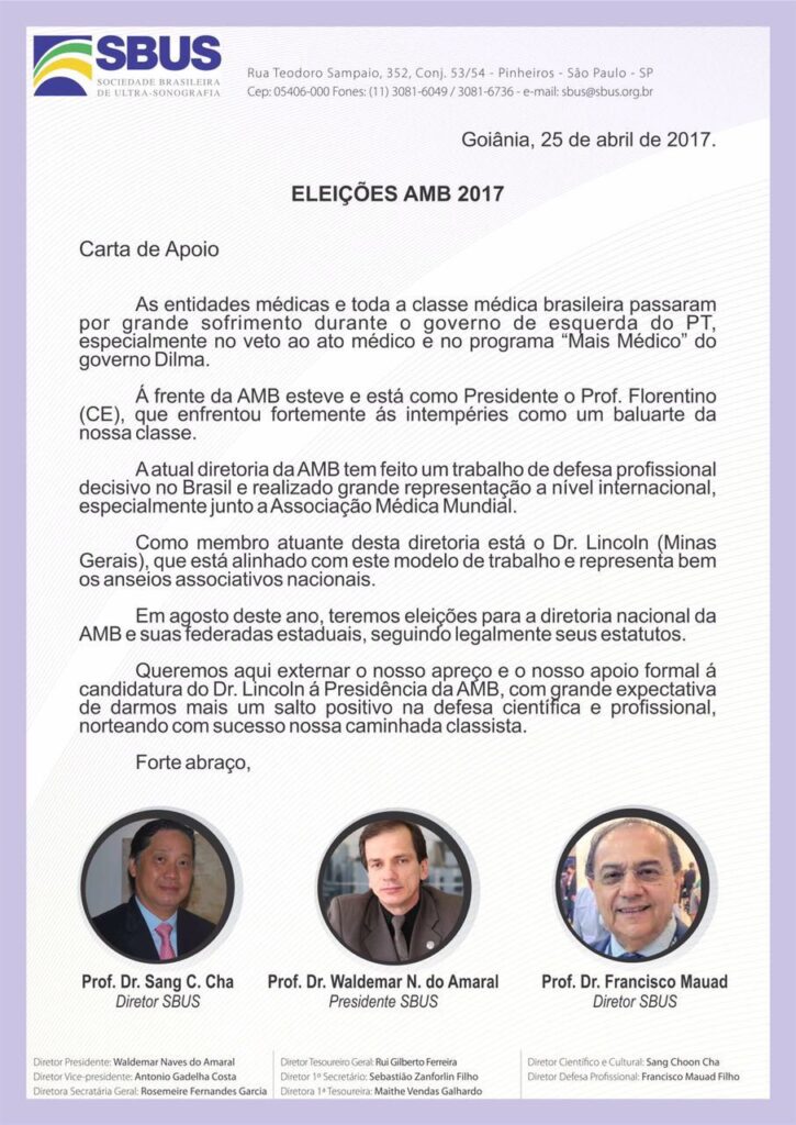 Carta de Apoio às eleições na AMB