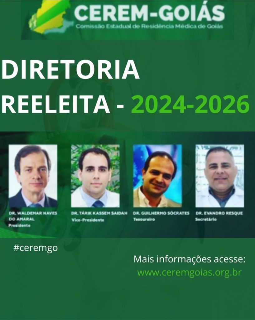 Prof. Waldemar Amaral é reeleito para a condução dos próximos 2 anos da Comissão Estadual de Residência Médica de Goiás, representando todas as Coremes do estado de Goiás. Reeleição por recondução por mais 2 anos…